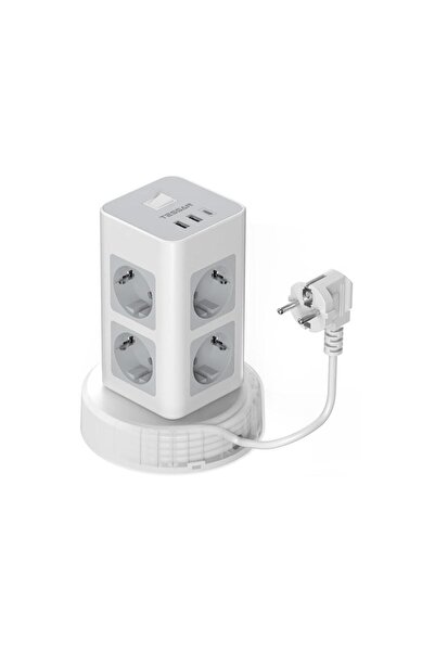 TESSAN Prelungitor tip Turn TPS03RX-DE-C, 8 prize, 2X USB A, 1X USB-C, 3A, 36...