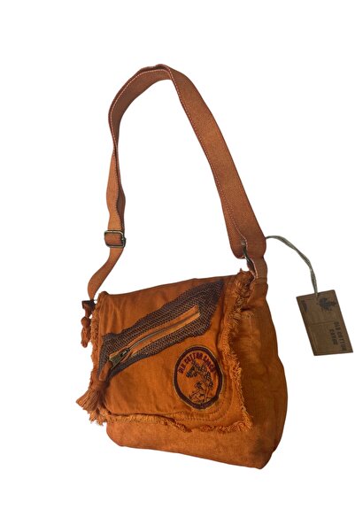 Old Cotton Vintage Small Casual Unisex Daily Crossbody Messenger Bag S Size 26X20Cm