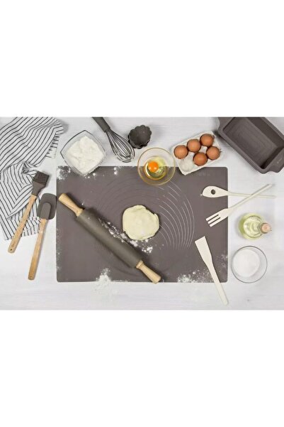 Klausberg Pastry mat and rolling pin set, silicone, gray 60x40 cm,