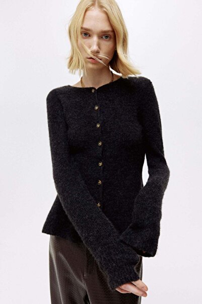 H&M Rib-knit peplum cardigan