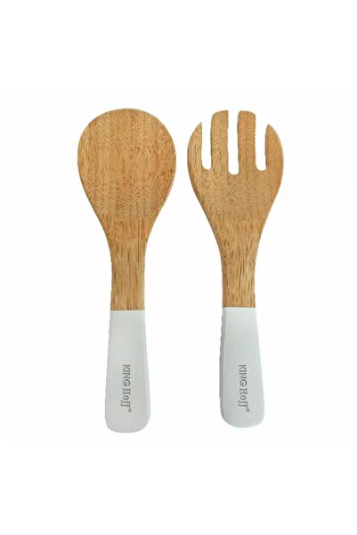 Kinghoff Set of 2 bamboo salad spoons, 30.5x7 cm,