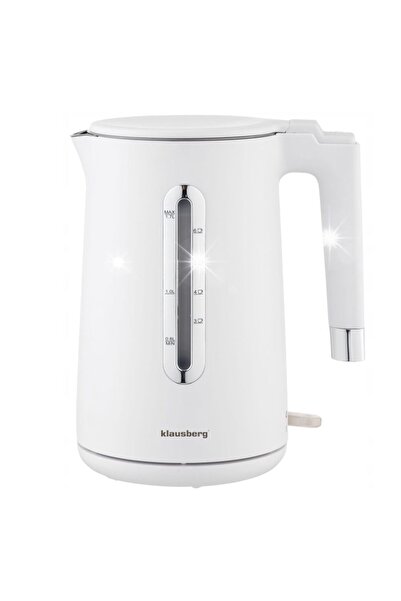 Klausberg Electric kettle, made of stainless steel, rotating base, white, capacity 1.7 liters, 1850-220