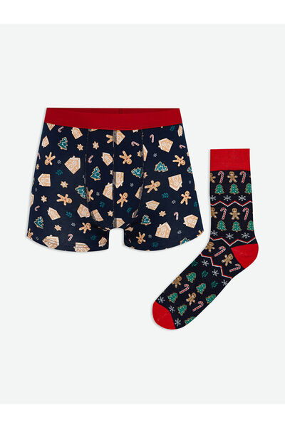 LC Waikiki Yeni Sezon Yılbaşı Temalı Erkek Boxer ve Çorap