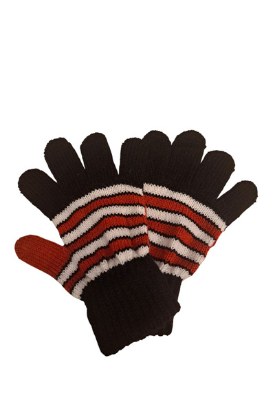 eleven market Kışlık Erkek Çocuk Eldiveni Kırmızı Siuyah 4-8 Yaş