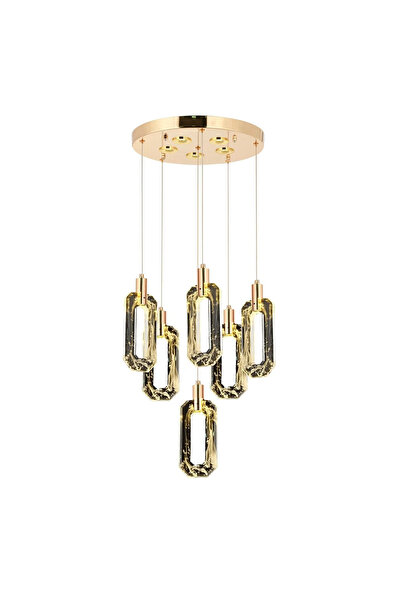 Beste 5+1 Tepsili Sarkıt Avize Gold Eskitme