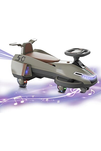 Timebox Carusel electric 2 în 1 cu pedale, pulverizator de apă de 6V, roți cu...