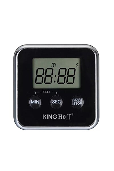 Kinghoff Kitchen timer, black, electric, magnetic holder,
