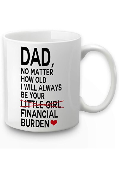 NASAQ Toshi Coffee Mug - "No Matter How Old I Will Always Be Your Financial Burden" Print, 11 oz