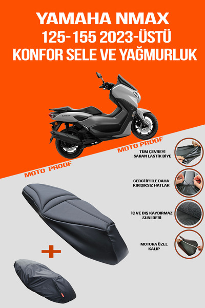 PROOFMOTO YAMAHA NMAX (2023 - ÜSTÜ) Konfor Sele Ve Yağmurluk Kılıf