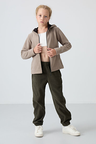 TOMMY LIFE Standard Fit Hooded Pack Khaki-Dark Beige Girls' Sweatshirt - 75152