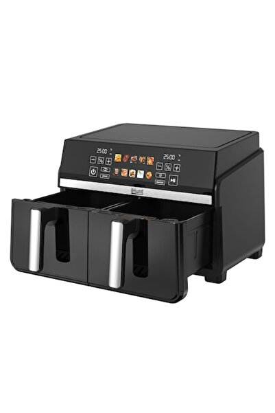 iHunt Bro Dual Zone Air Fryer 10L (5L+5L) 2200W, Stainless Silvery Grey