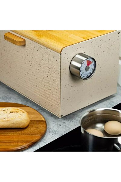 Kinghoff Round kitchen timer, stainless steel, 61x35 mm