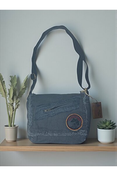 Old Cotton Vintage Small Casual Unisex Daily Crossbody Messenger Bag S Size 26X20Cm