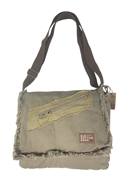 Old Cotton Vintage Casual Medium Size Unisex Daily Crossbody Postman Tablet Bag m 32 cm X 27 cm