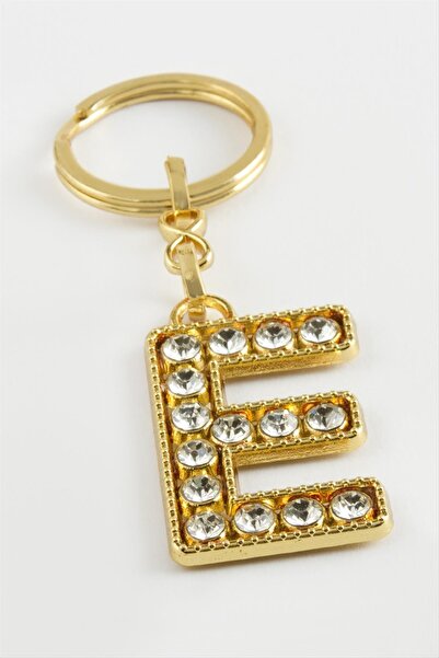 Marsilyan Yellow Colored Stone Letter Keychain