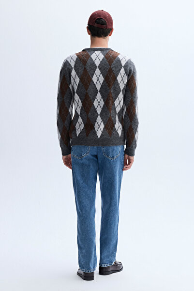 Mudo Basketball Collar Sweater with Basketball Pattern