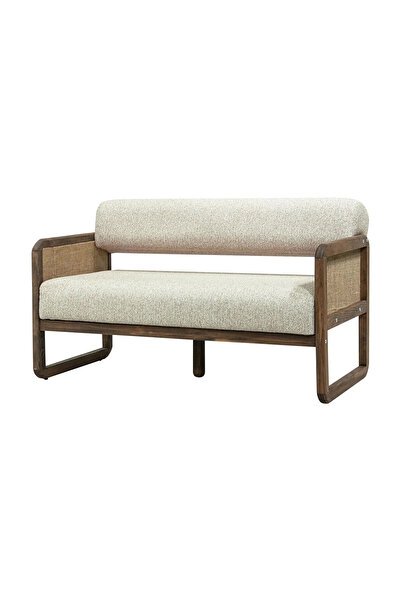 Zem Alaves Hazeran Jüt Bohem İkili Berjer Ceviz Ahşap, Sütlü Kahve