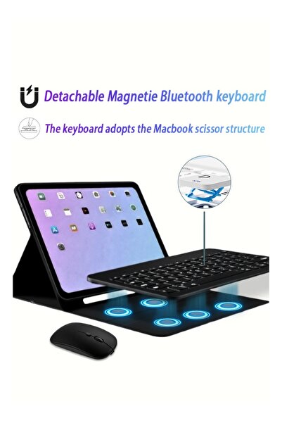 yaqeen Redmi Pad SE 11 Inch Keyboard Case, Detachable Bluetooth Keyboard Case Fully Wrapped/Anti-Fall