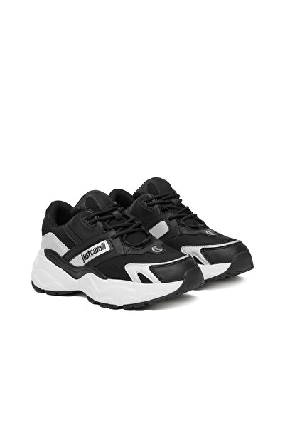 Just Cavalli Women's Fondo New Casper Dis. 26 Thick Sole Sneaker - Black/White
