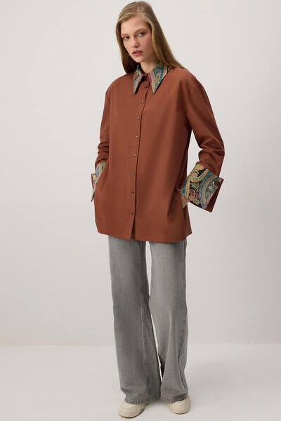 Touché Privé ETNİK DESEN DETAYLI GÖMLEK