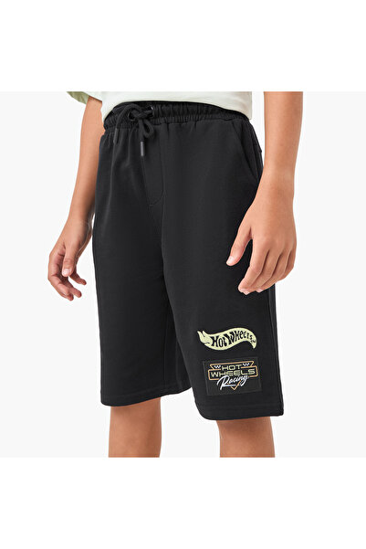 mattel Hot Wheels Embroidered Shorts with Drawstring Closure and Pockets