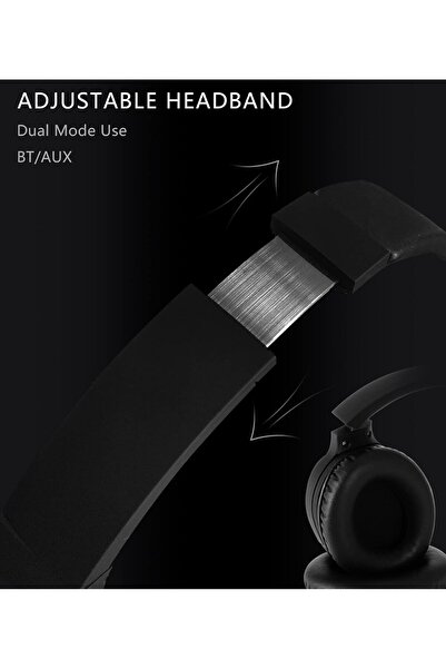 VCOM M291 Over-Ear Foldable Headphones with Microphone, Micro SD Port, Bluetooth 5.0 (Black)