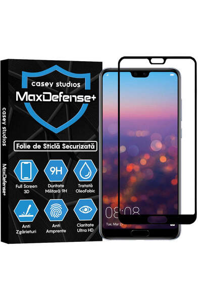 Casey Studios Folie Sticla Huawei P20 Pro, Full Cover 3D, Ultra HD, Anti Zgarieturi, Anti Socuri, Margini Negre