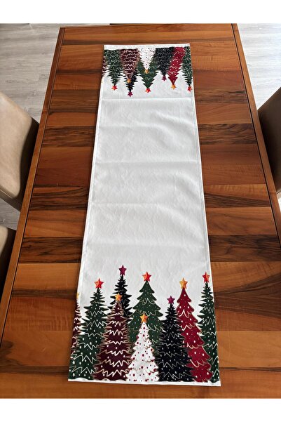 KIRLENTİM H1264-RNR-Runner cu model de copaci de pin colorați