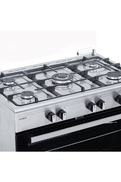 Samus SM950AGRXS1 STOVE, 90 CM, 5 BURNERS, GAS OVEN, SILVER