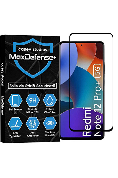 Casey Studios Xiaomi Redmi Note 12 Pro/12 Pro Plus Glass Film, Anti Scratch, Anti Shock, Black Edges