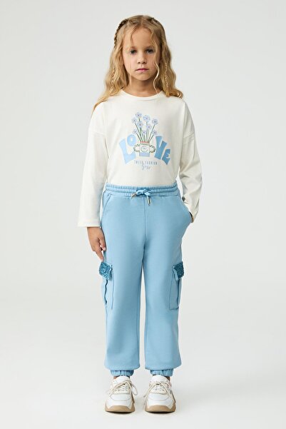 Tyess BG Store Kız Çocuk Mavi Eşofman Altı