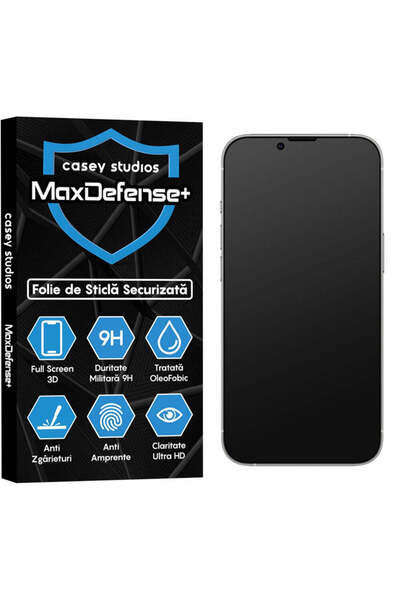 Casey Studios Folie Sticla Mata iPhone 13/13 Pro, Full Cover 3D, Ultra HD, An...