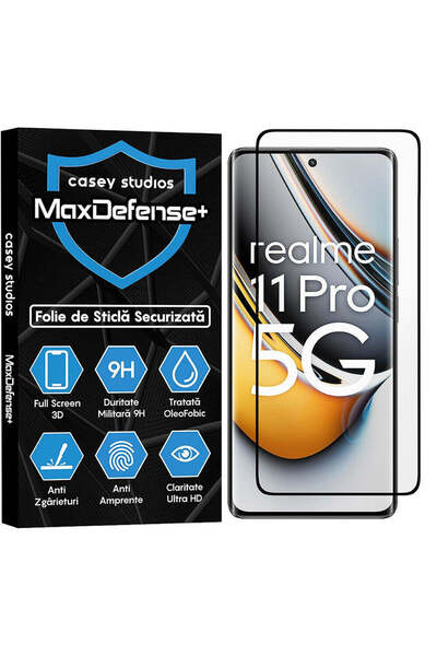 Casey Studios Folie Sticla Realme 11 Pro, Full Cover 3D, Ultra HD, Anti Zgari...