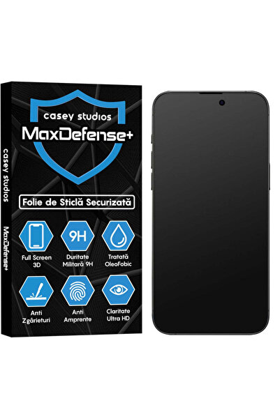 Casey Studios Folie Sticla Mata iPhone 15 Pro Max, Full Cover 3D, Ultra HD, A...