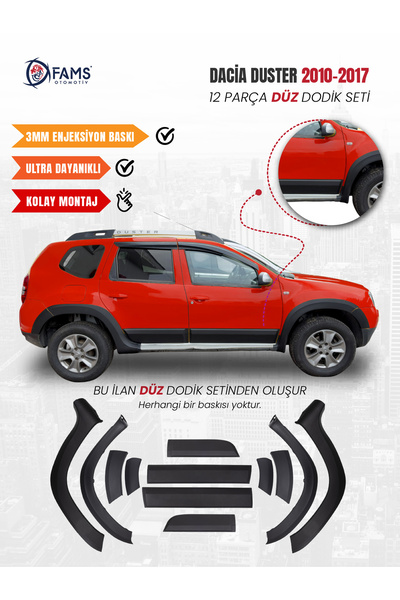 FAMS OTO AKSESUAR Dacia Duster 2010-2017 Uyumlu Dodik Seti 12 Parça (Baskısız...
