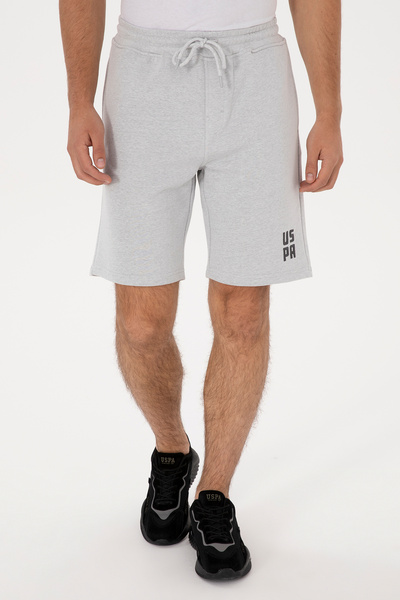 U.S. Polo Assn. Men's Gray Melange Knitted Shorts 50319997-Vr086