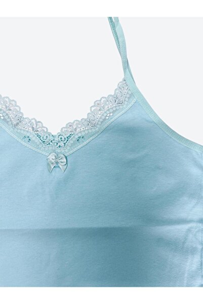 Miss Blue Moon V-Neck Lace Single Tank Top 8000-1