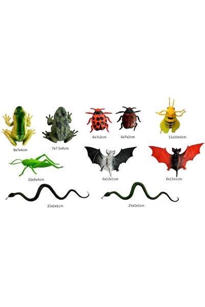 OEM Set of 10 figurines, different insects, Species, multicolor