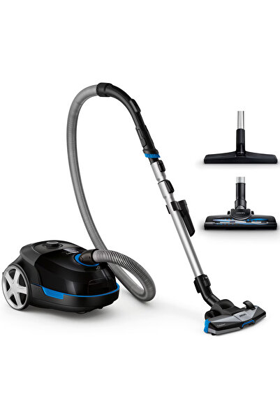 Philips Ηλεκτρική σκούπα με σακούλα Performer Active FC8578/09, 650 W, τεχνολογία AirflowMax, TriActive, Μαύρο