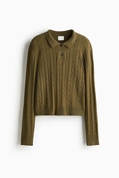 H&M Cable-knit polo shirt