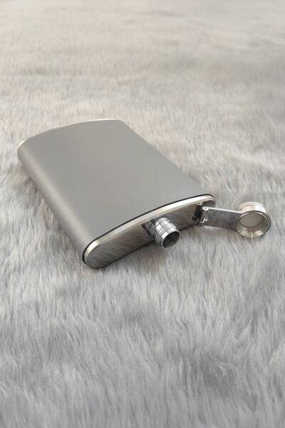 Weather Forecast Steel 8 oz Grey Leather Covered 240 ml Liquor Flask Rd56