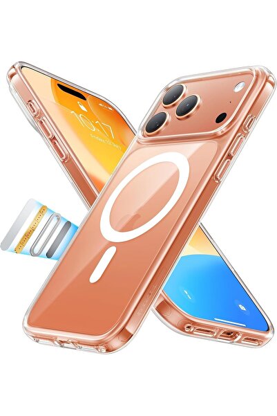 HYX جراب مغناطيسي مقاوم للصدمات لهاتف iPhone 17 Pro Max (شفاف، متوافق مع MagS...