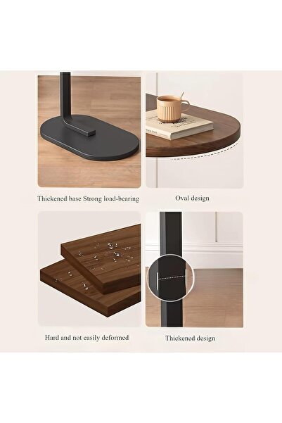 Aralifes Modern C-Shaped Table Mini Coffee Table - Oval Side Table, Ideal for Next to The Sofa, Coffee Table