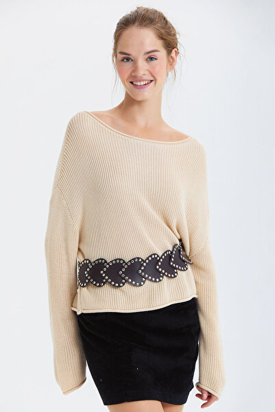 Clandestino Belt with Heart Accessory Brown