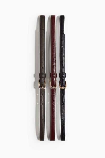 H&M حزمة من 3 أحزمة ضيقة