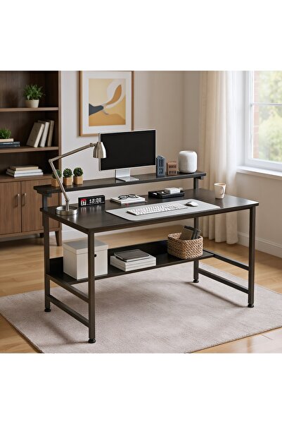 Cozara Computer desk with storage space, gaming desk, suitable for home office workstations, study desks