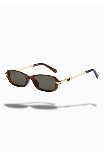MECKSA Burgundy Rectangle Sunglasses with Gold Metal Arms – Retro Luxury Streetwear