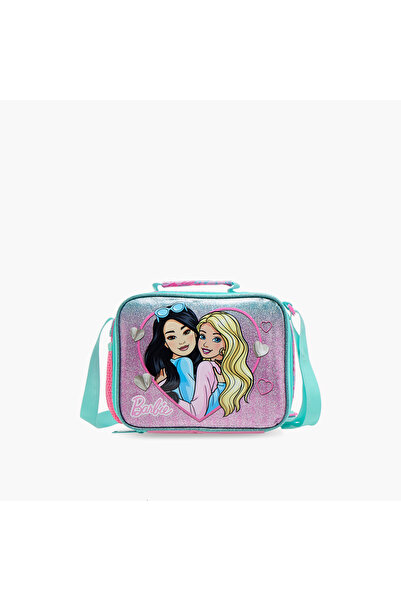 Barbie Printed Lunch Bag with Adjustable Strap and Zip Closure