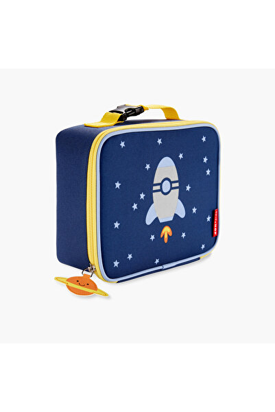 Skip Hop Spark Style Rocket Print Lunch Bag with Zip Closure