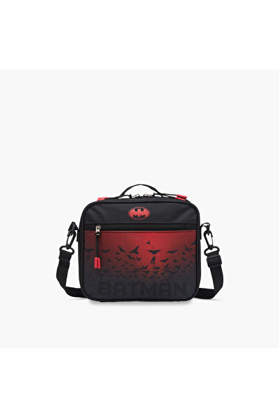 Warner Bros حقيبة غداء بطبعة باتمان مع سحاب للإغلاق